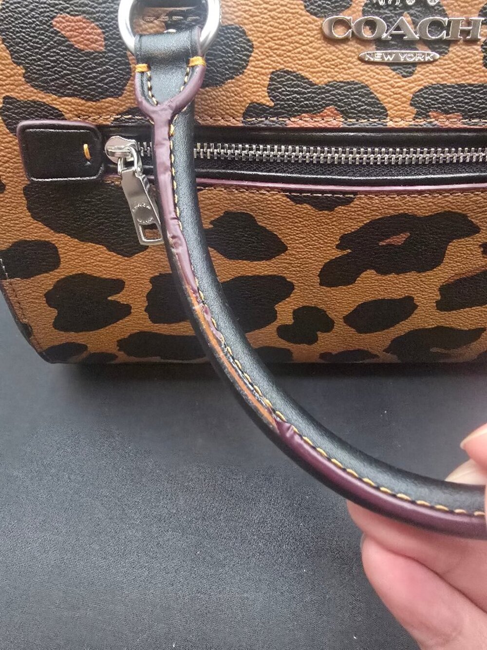 Coach Rowan Satchel in Signature Canvas Leopard Print CC758 Light Saddle Multi - Picture 10 of 10